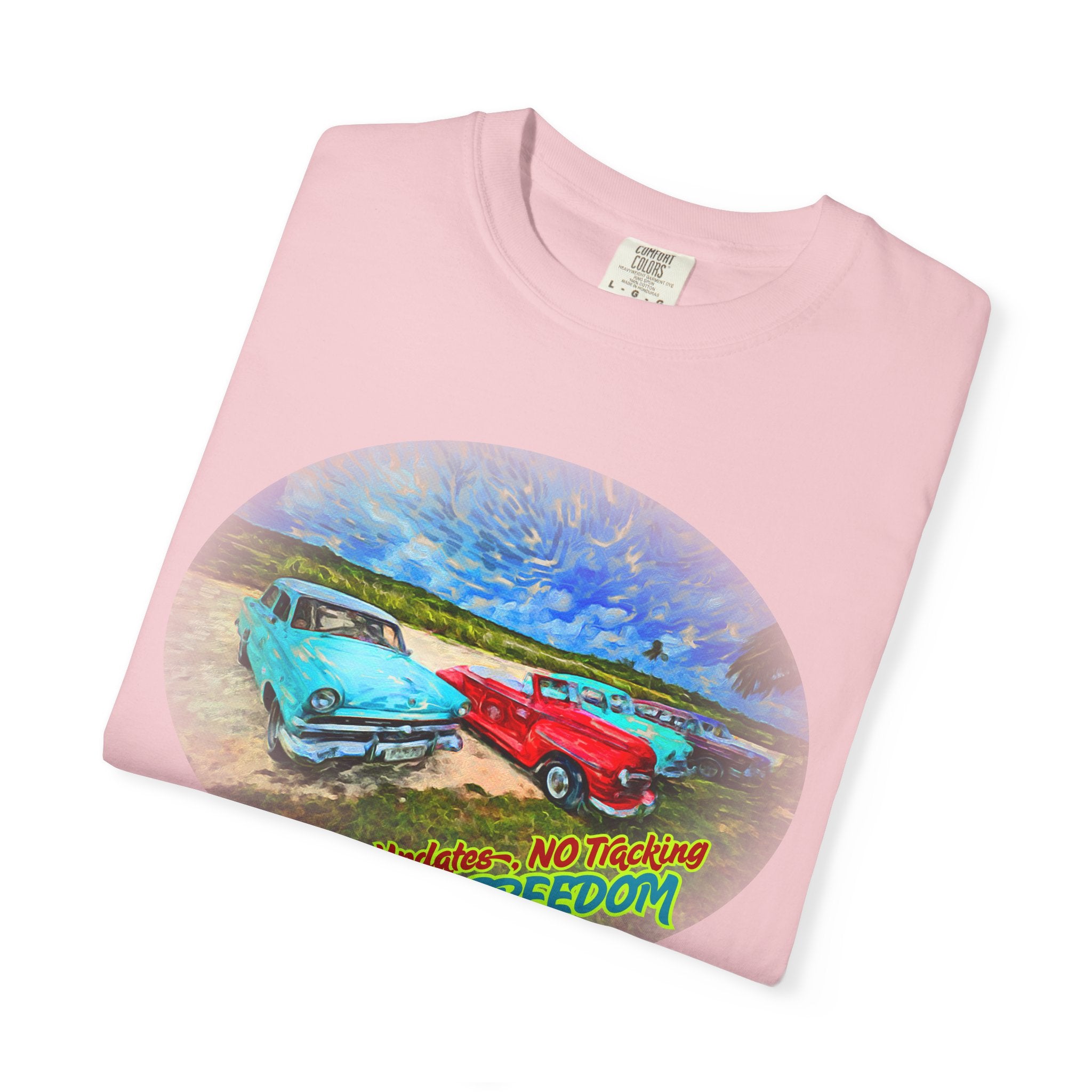 Classic Cars T-Shirt — 'No Updates, No Tracking, FULL FREEDOM' Tee