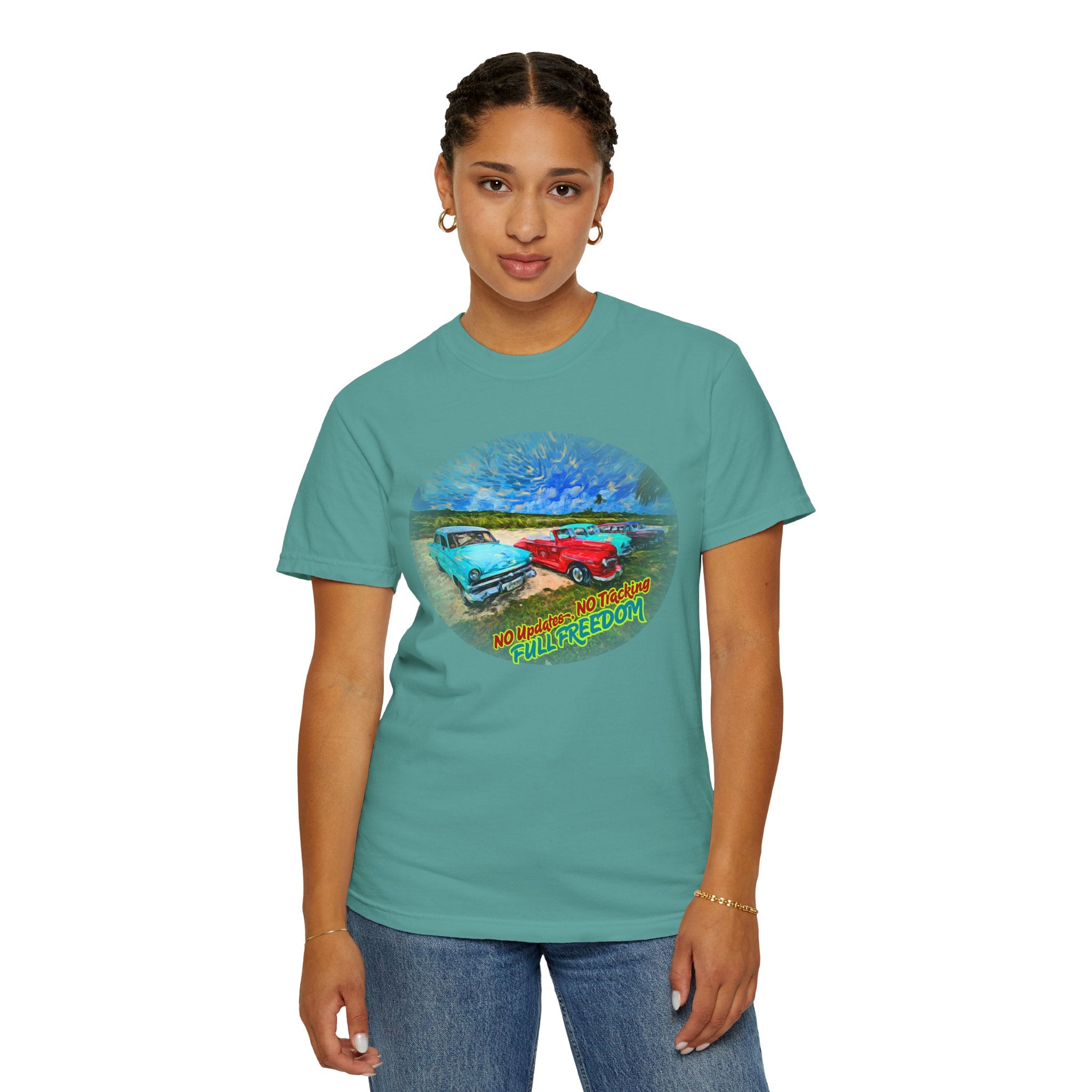 Copy of Classic Cars T-Shirt — 'No Updates, No Tracking, FULL FREEDOM' Tee