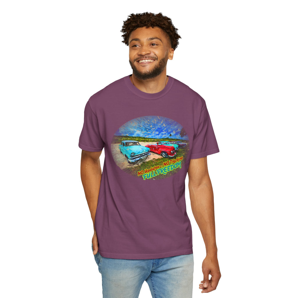 Copy of Classic Cars T-Shirt — 'No Updates, No Tracking, FULL FREEDOM' Tee