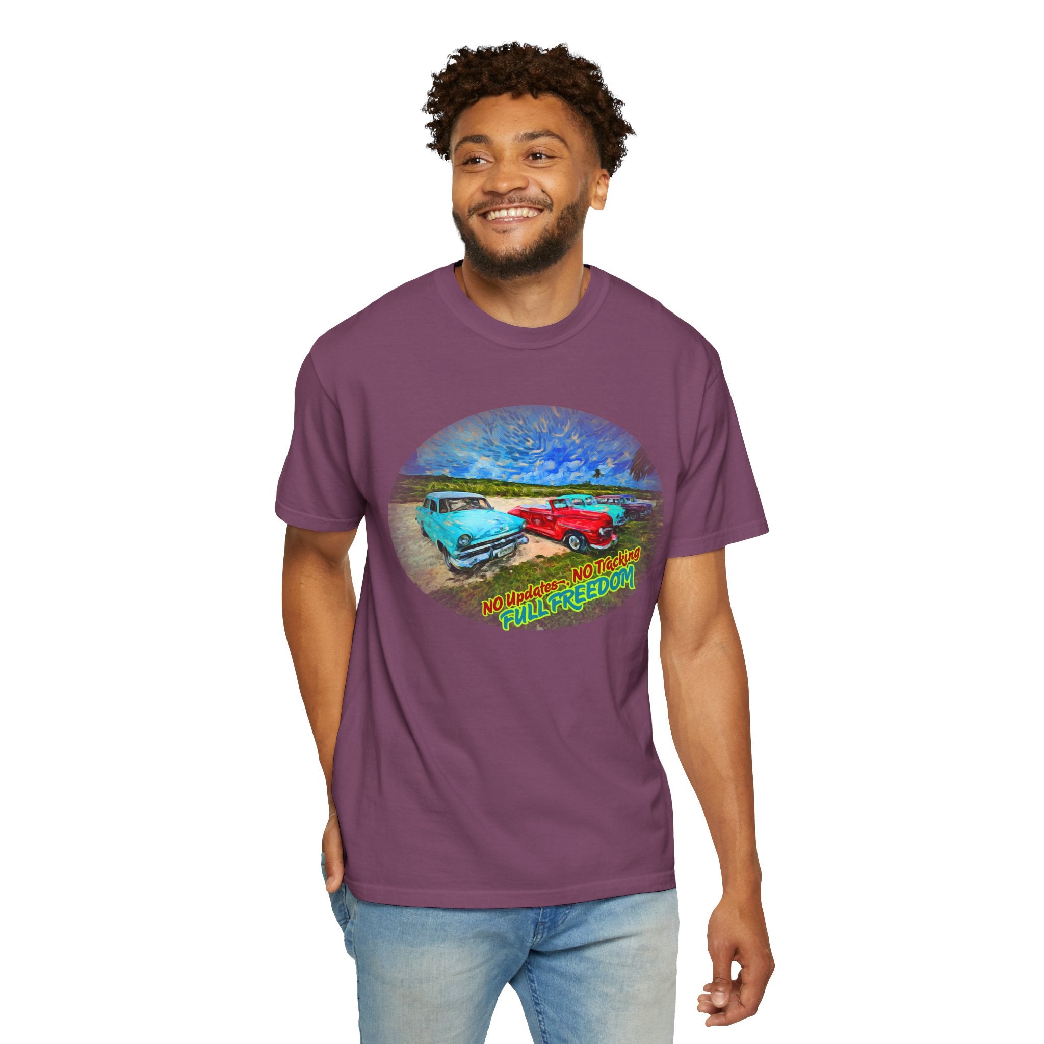 Copy of Classic Cars T-Shirt — 'No Updates, No Tracking, FULL FREEDOM' Tee
