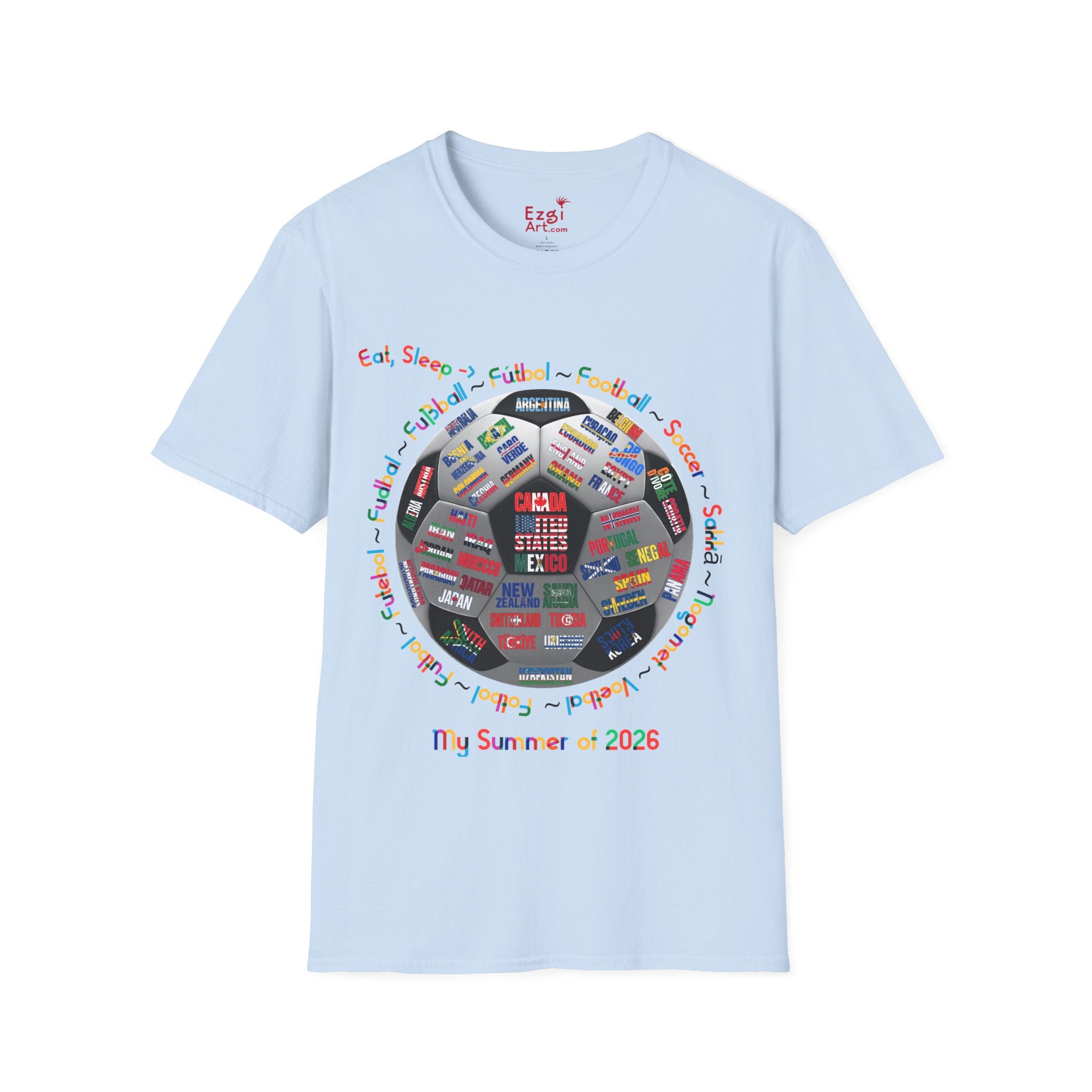 Soccer World Cup | “Eat, Sleep, Football, My Summer 2026" | Colorful Text | Lightweight