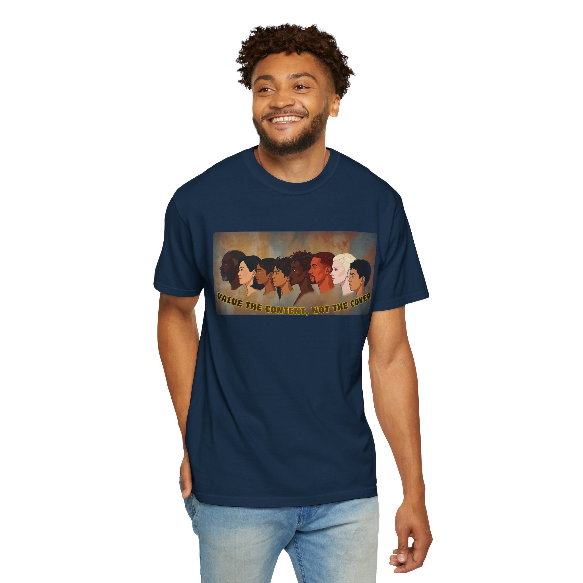 "Value the Content, Not the Cover" Unisex Garment-Dyed T-shirt