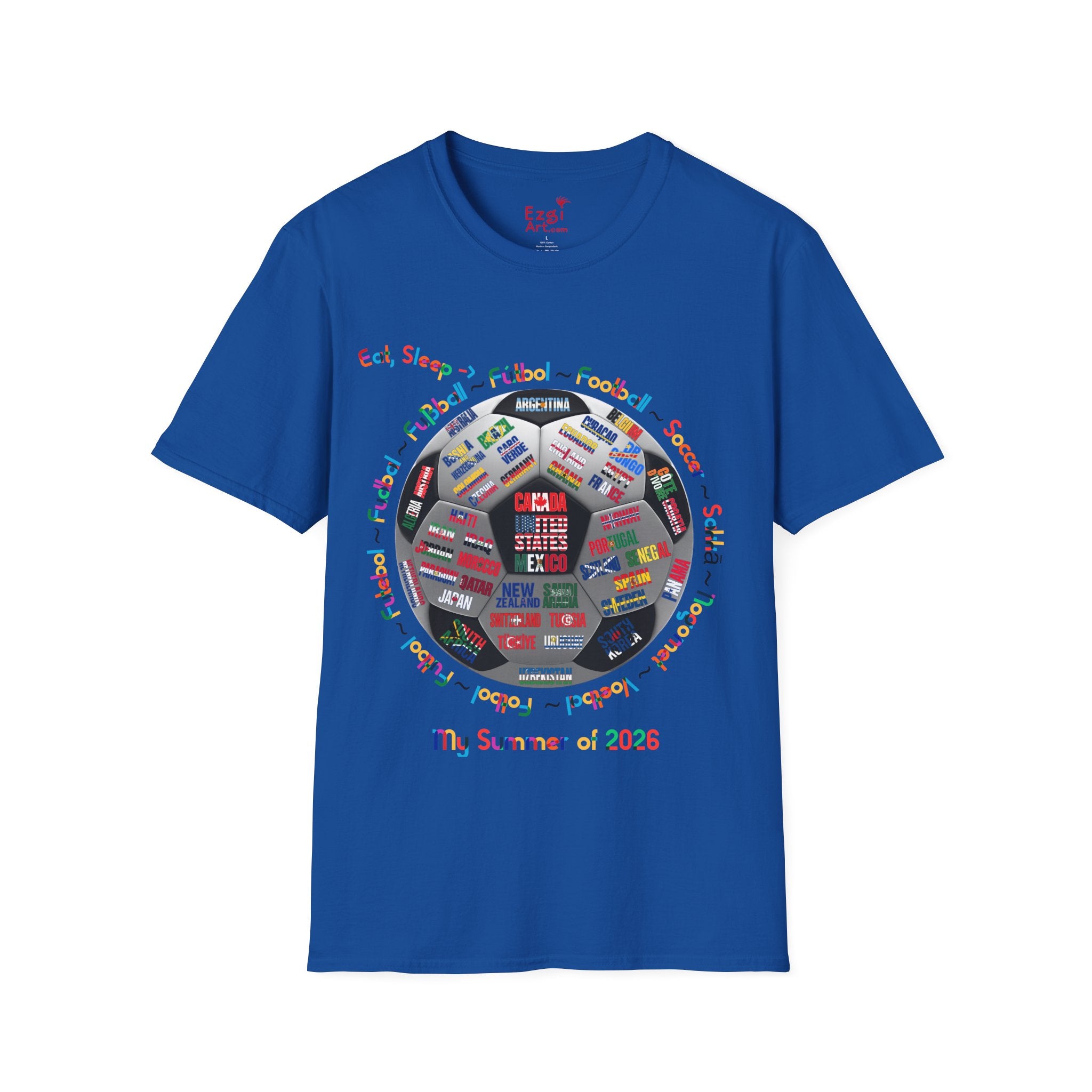 Soccer World Cup | “Eat, Sleep, Football, My Summer 2026" | Colorful Text | Lightweight