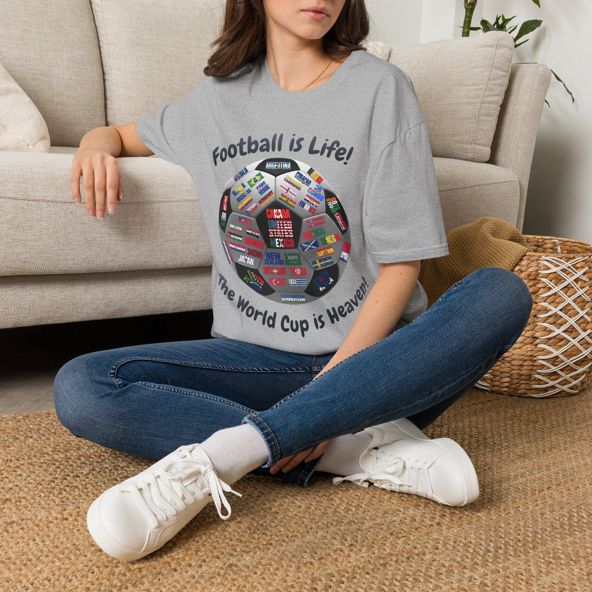 World Cup is Heaven | All Teams Ball Design | Dark Text | Lightweight