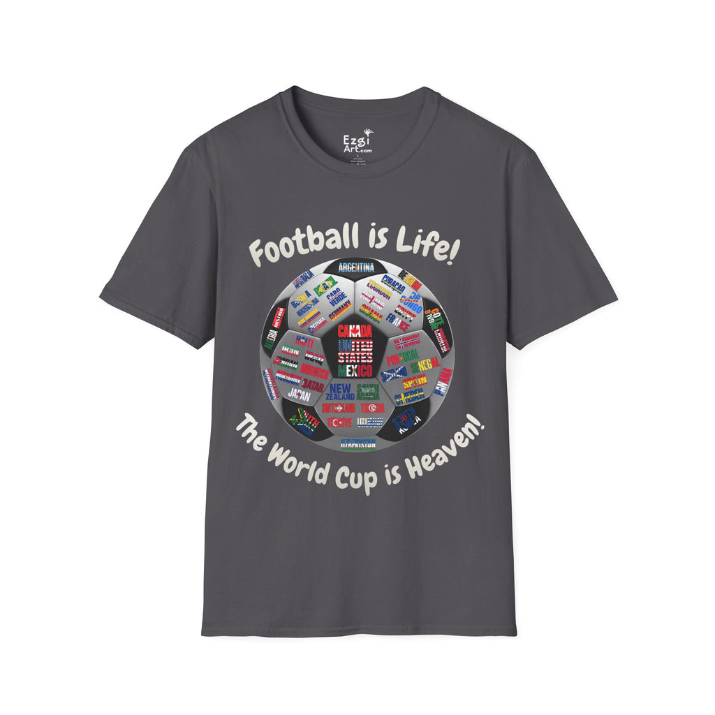 World Cup is Heaven | All Teams Ball Design | White Text | Lightweight
