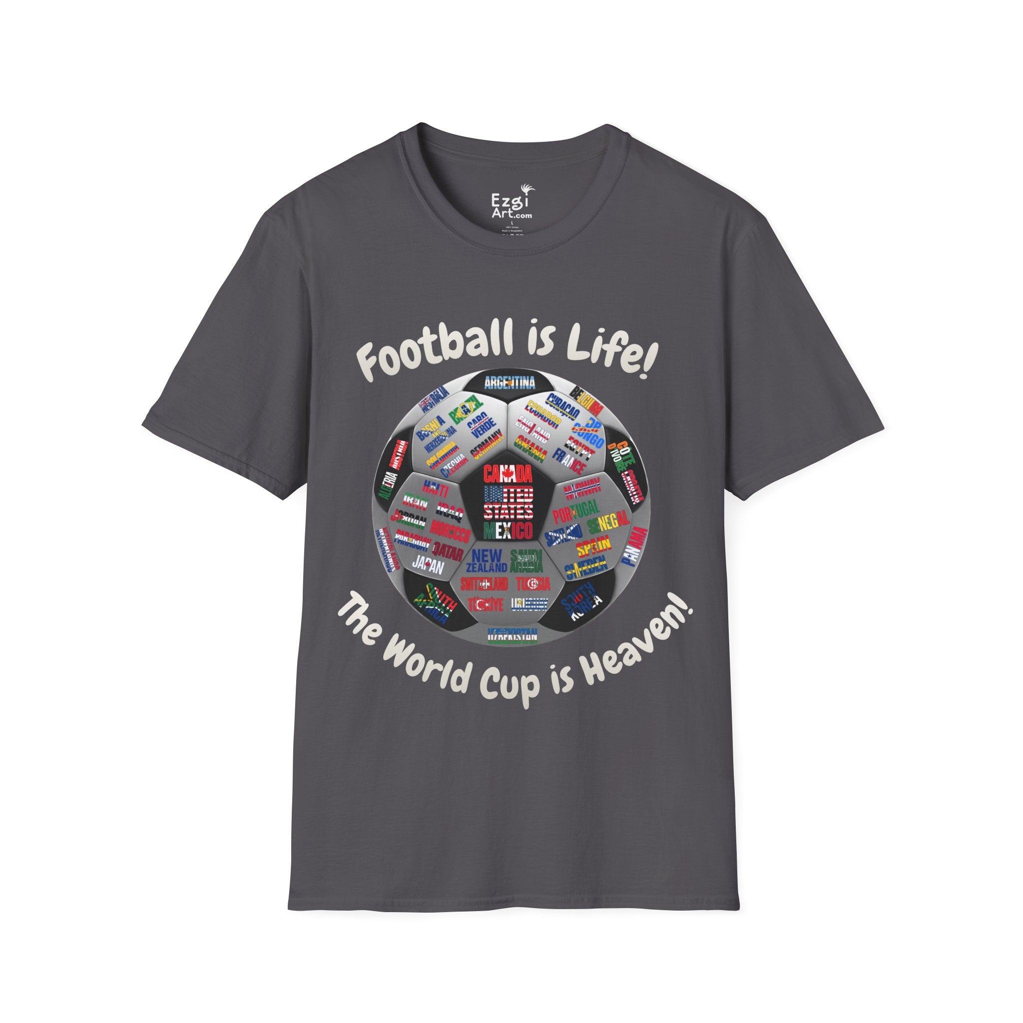 World Cup is Heaven | All Teams Ball Design | White Text | Lightweight