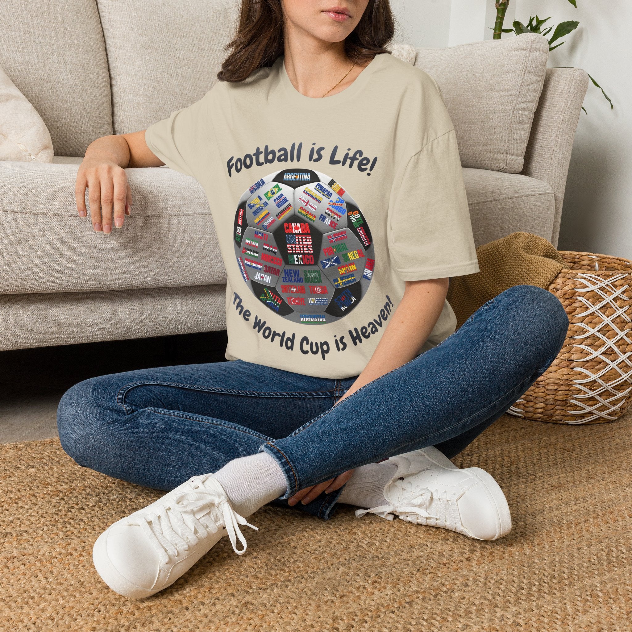 World Cup is Heaven | All Teams Ball Design | Dark Text | Lightweight