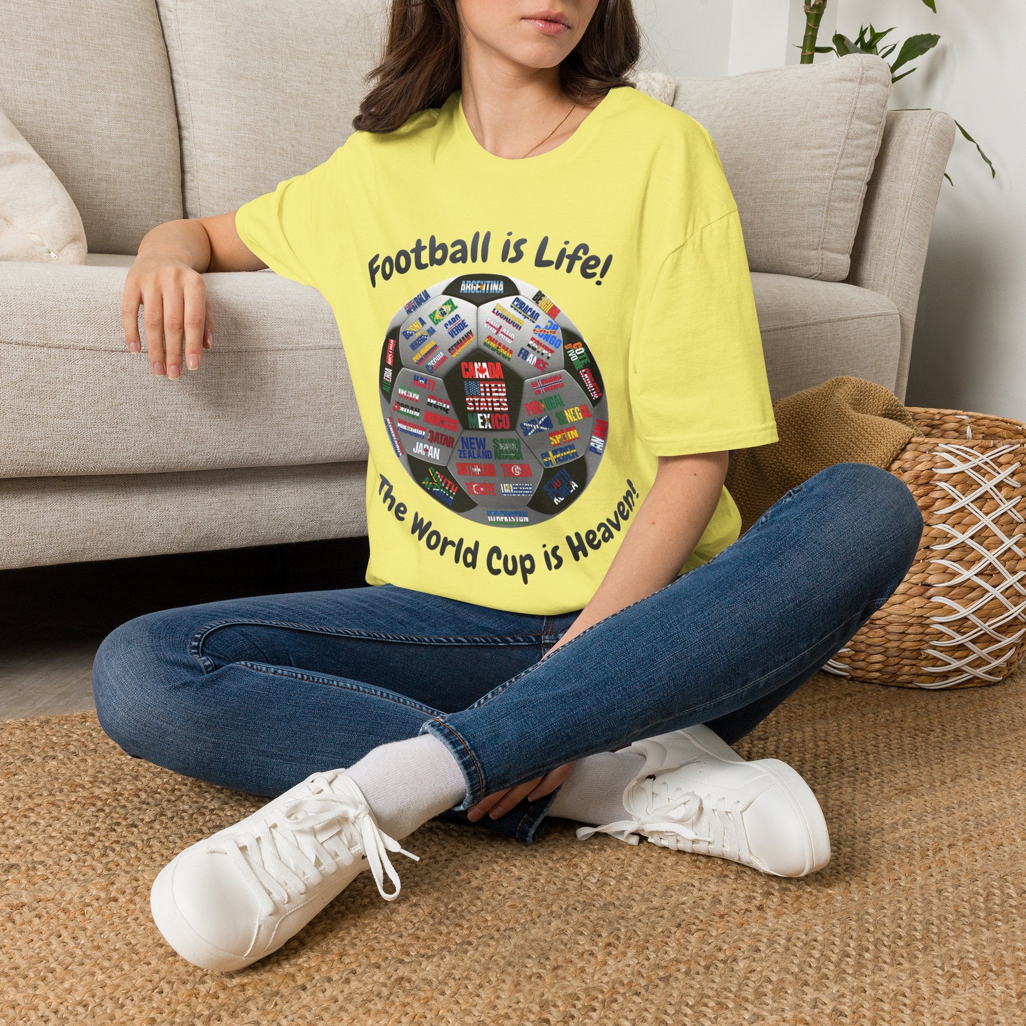 World Cup is Heaven | All Teams Ball Design | Dark Text | Lightweight