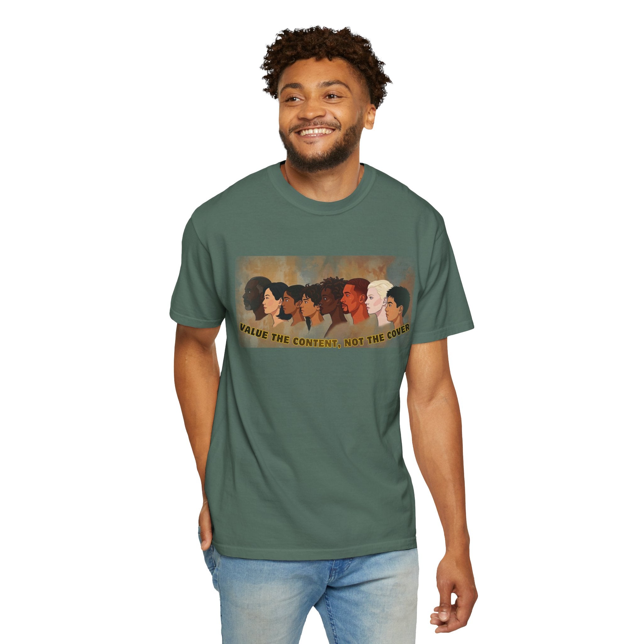 "Value the Content, Not the Cover" Unisex Garment-Dyed T-shirt