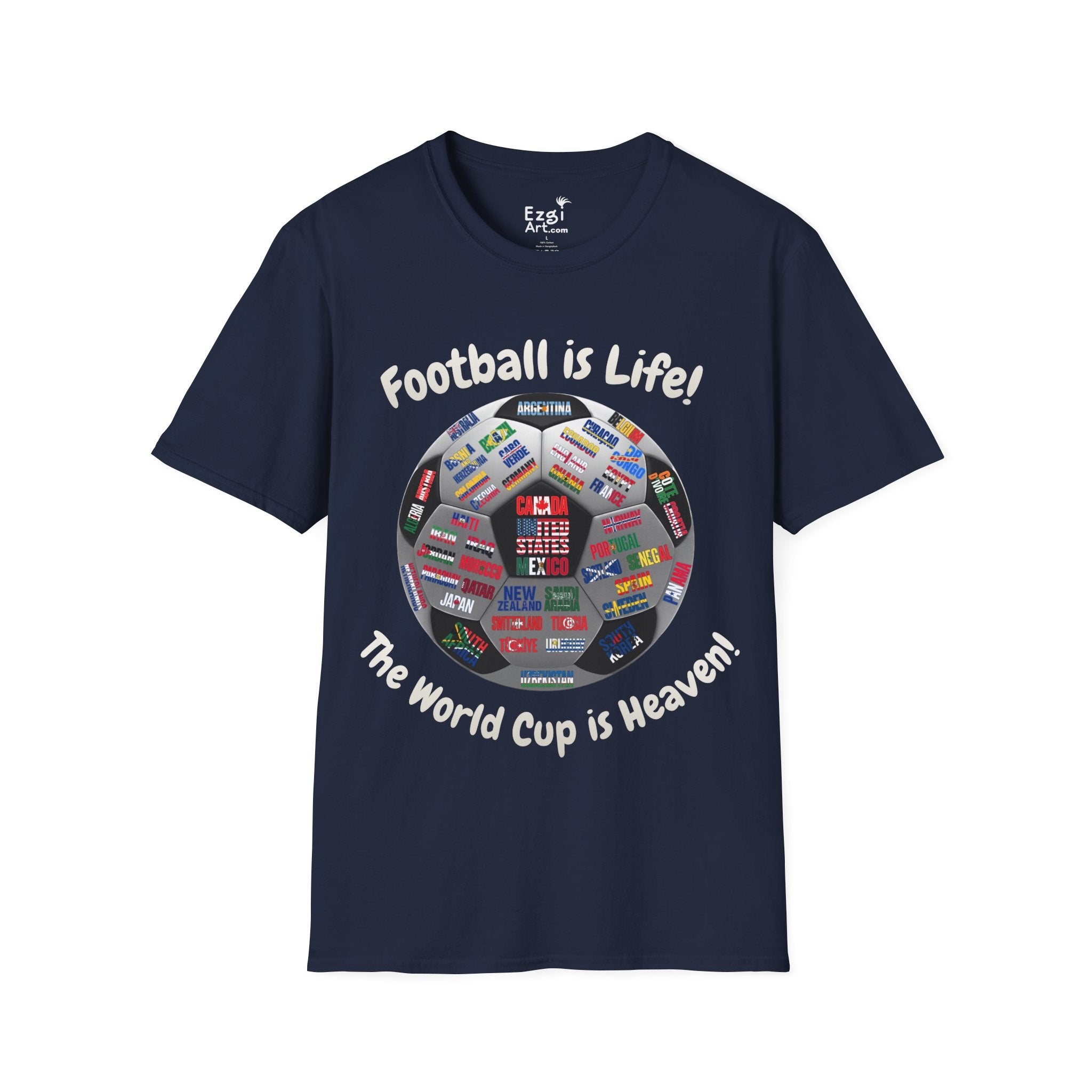 World Cup is Heaven | All Teams Ball Design | White Text | Lightweight
