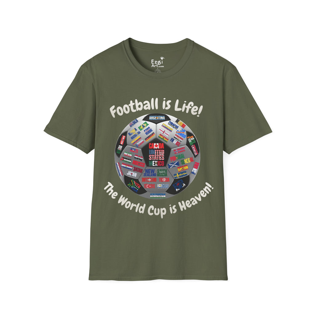 World Cup is Heaven | All Teams Ball Design | White Text | Lightweight