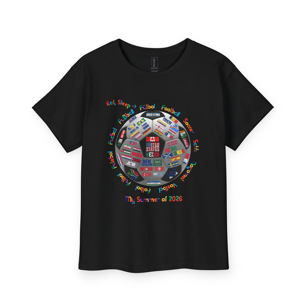 Youth | Soccer World Cup “Eat, Sleep, Football, My Summer 2026" | Colorful Text | Lightweight