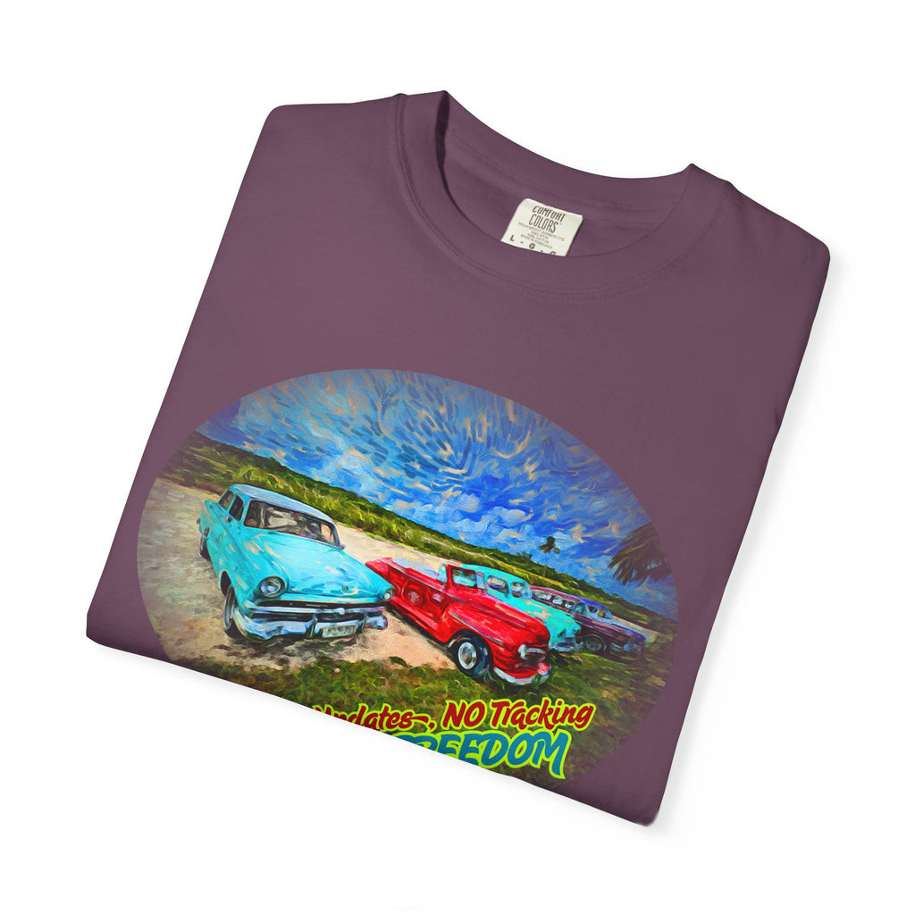 Classic Cars T-Shirt — 'No Updates, No Tracking, FULL FREEDOM' Tee